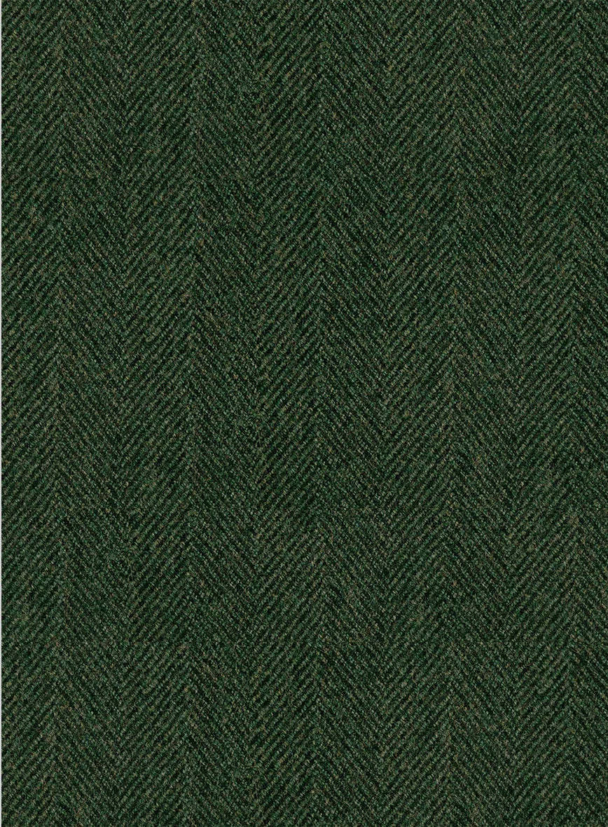 Highlander Heavy Green Herringbone Tweed Hunting Vest