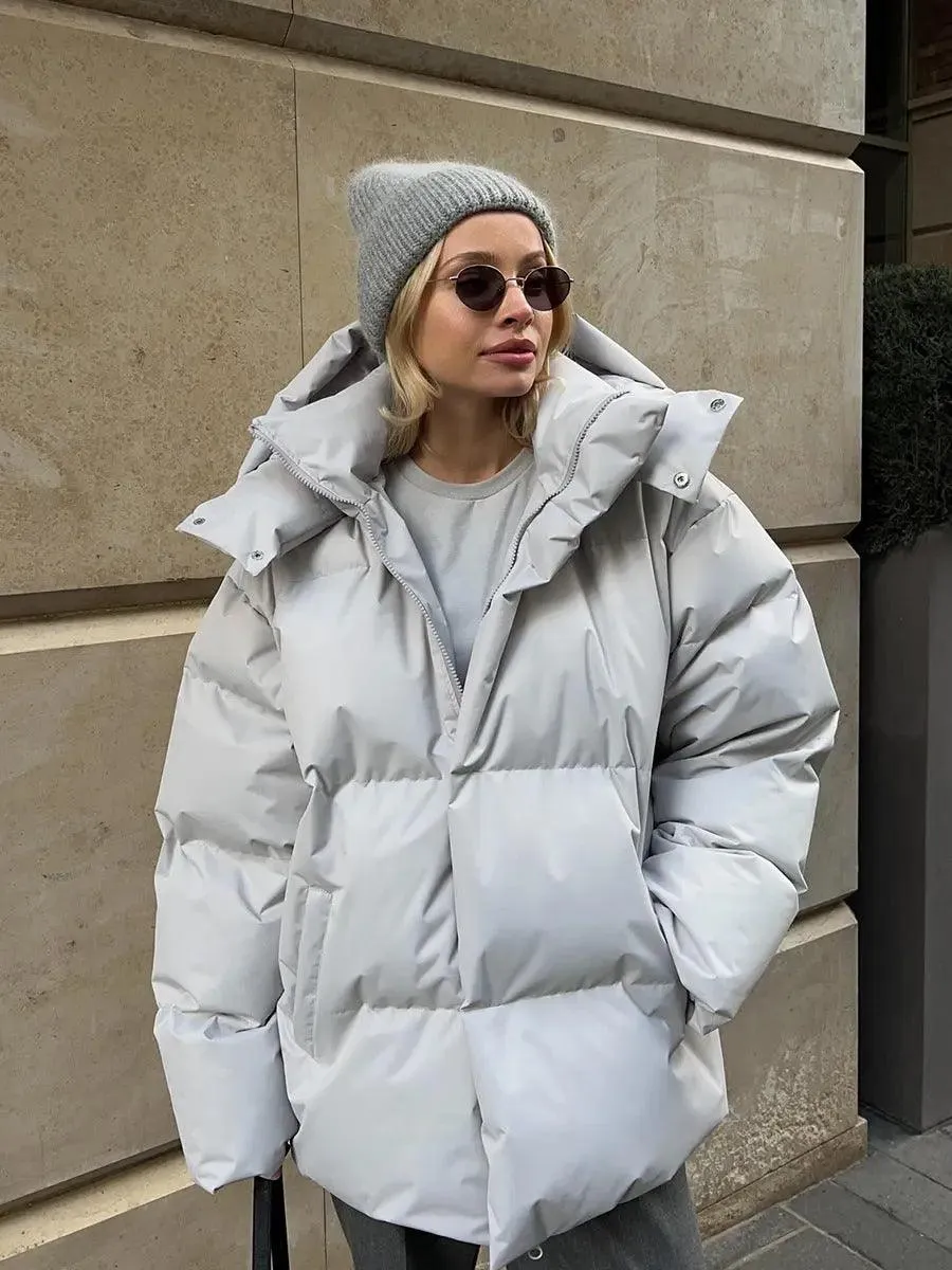 Hooded Puffer Jacket – Winter Warm Casual Cotton Jacket
