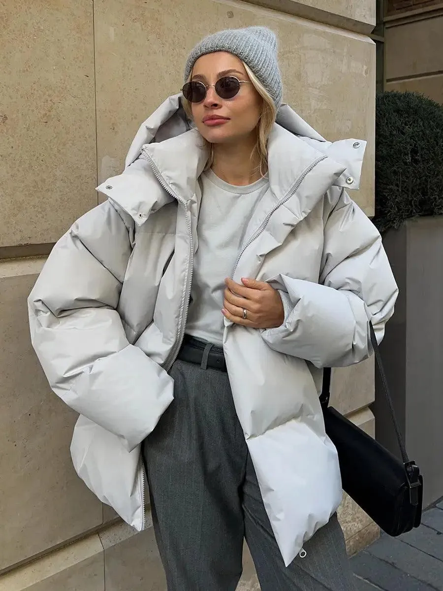 Hooded Puffer Jacket – Winter Warm Casual Cotton Jacket
