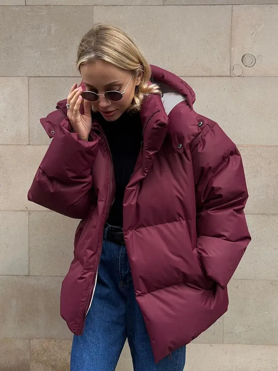 Hooded Puffer Jacket – Winter Warm Casual Cotton Jacket