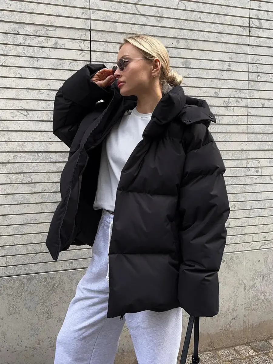 Hooded Puffer Jacket – Winter Warm Casual Cotton Jacket