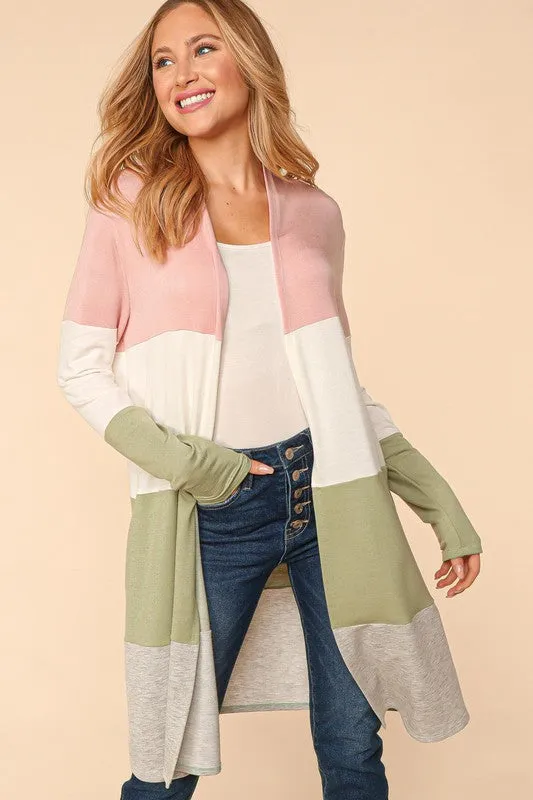 How It Feels Cardigan - Sage/Blush