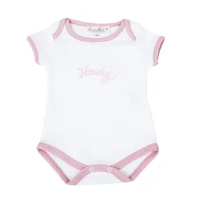 Howdy! Embroidered  Bodysuit - Dusty Rose