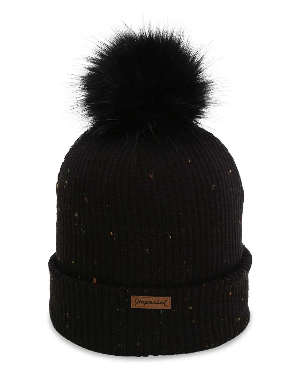 Imperial The Montage Pom Cuffed Custom Beanies, Black