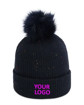 Imperial The Montage Pom Cuffed Custom Beanies, Navy