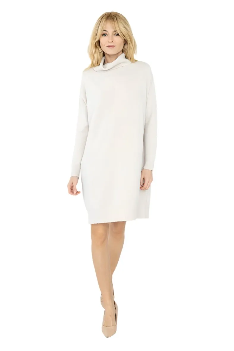 Italian Sweater Dress With Turtleneck One Size