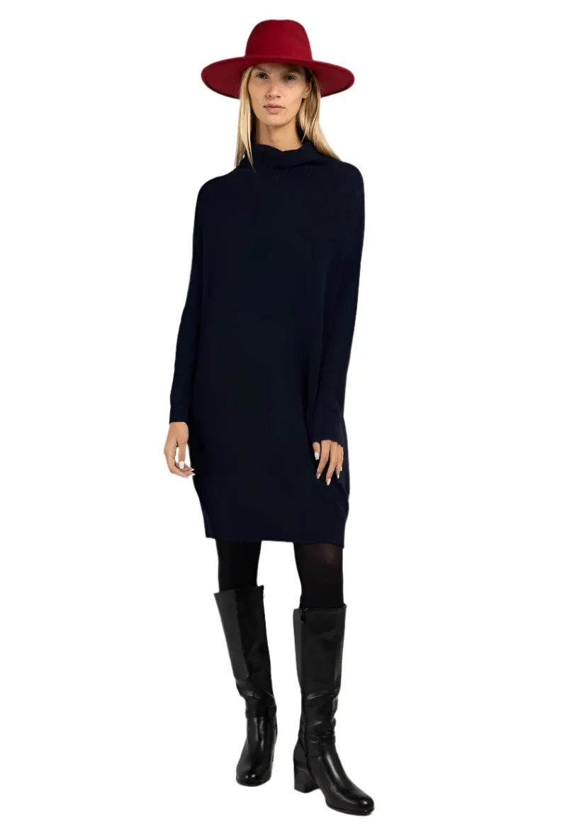 Italian Sweater Dress With Turtleneck One Size
