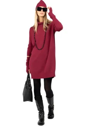 Italian Sweater Dress With Turtleneck One Size