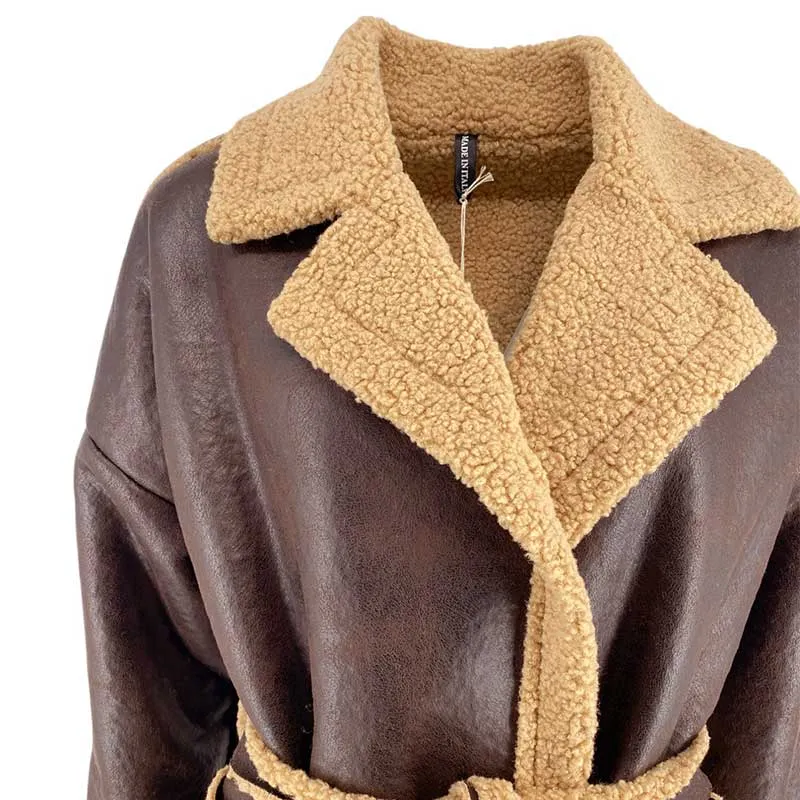 J By J 13067 Teddy Coat Brown