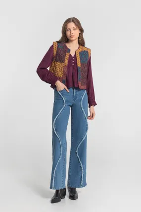 JEANS ONDAS DESFLECADO DENIM