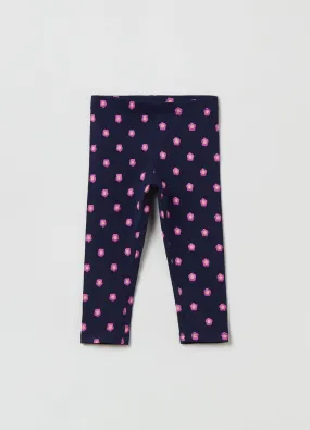 Jersey joggers with ditsy floral print
