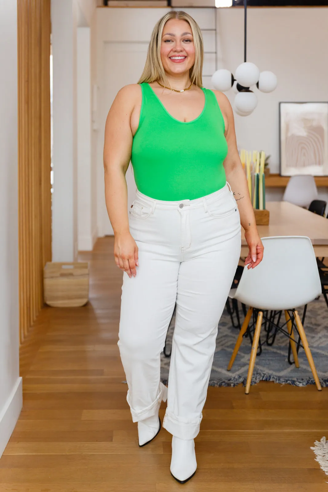 Judy Blue Give It To Me Straight Leg White Jeans