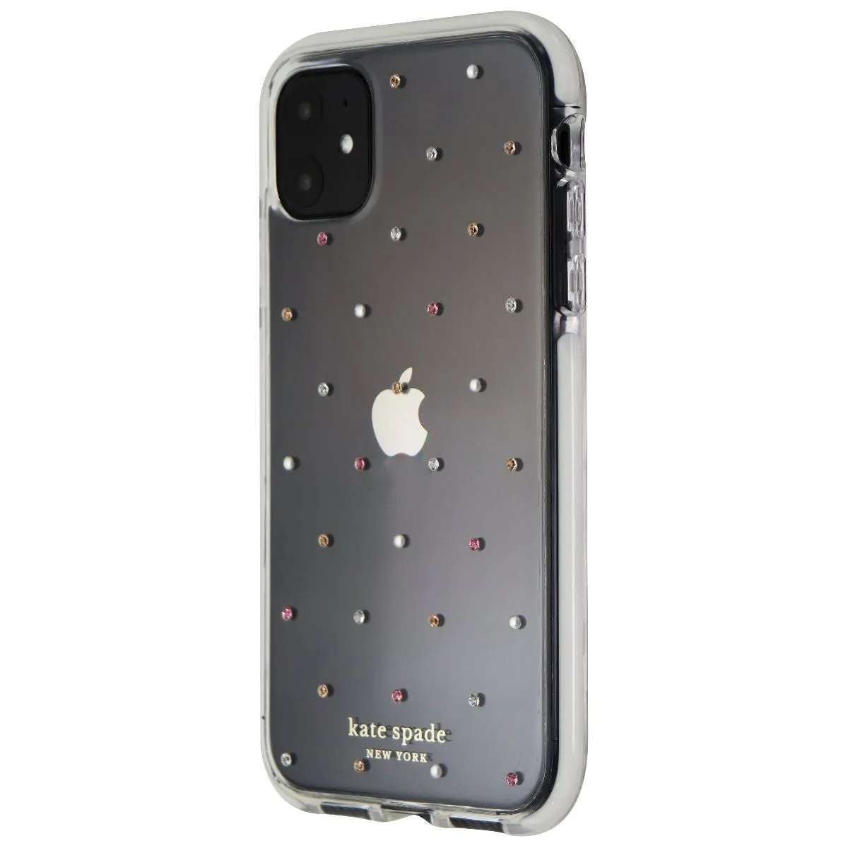 Kate Spade Defensive Hardshell Case for iPhone 11 - Clear/White/Pin Dot Gems