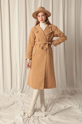 KKT Maxi Length Women's Tan Trench Coat - Esch-sur-Alzette