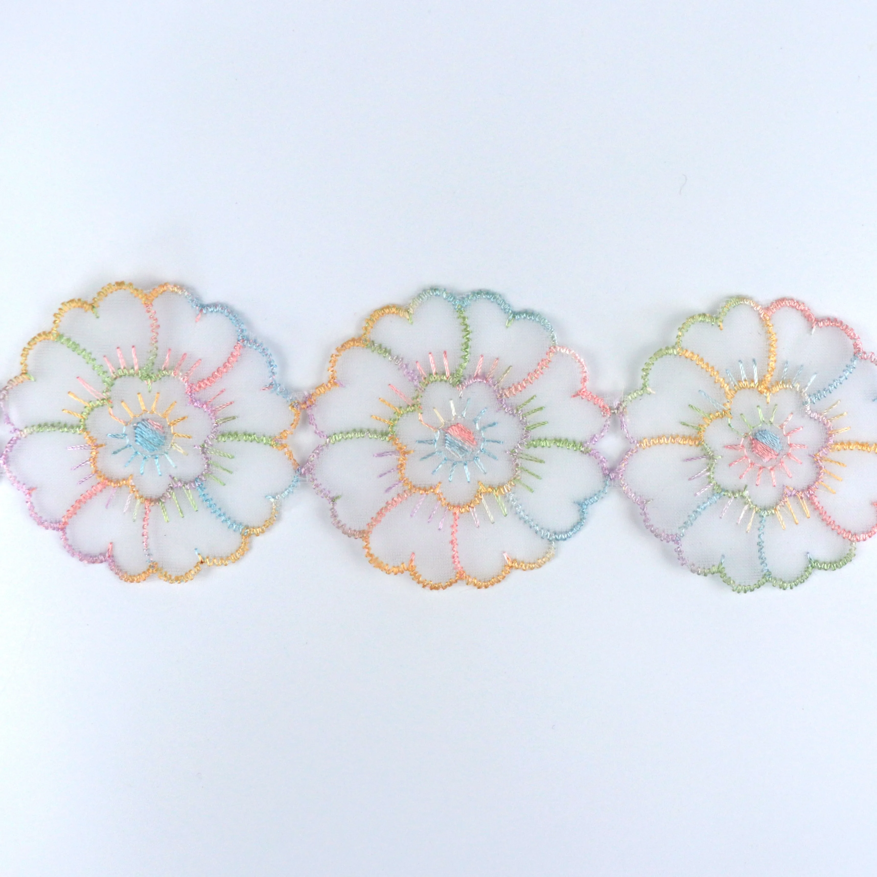 Lace Trim - Cotton Pastel Ombre Flower