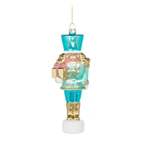 Large Turquoise Glass Nutcracker