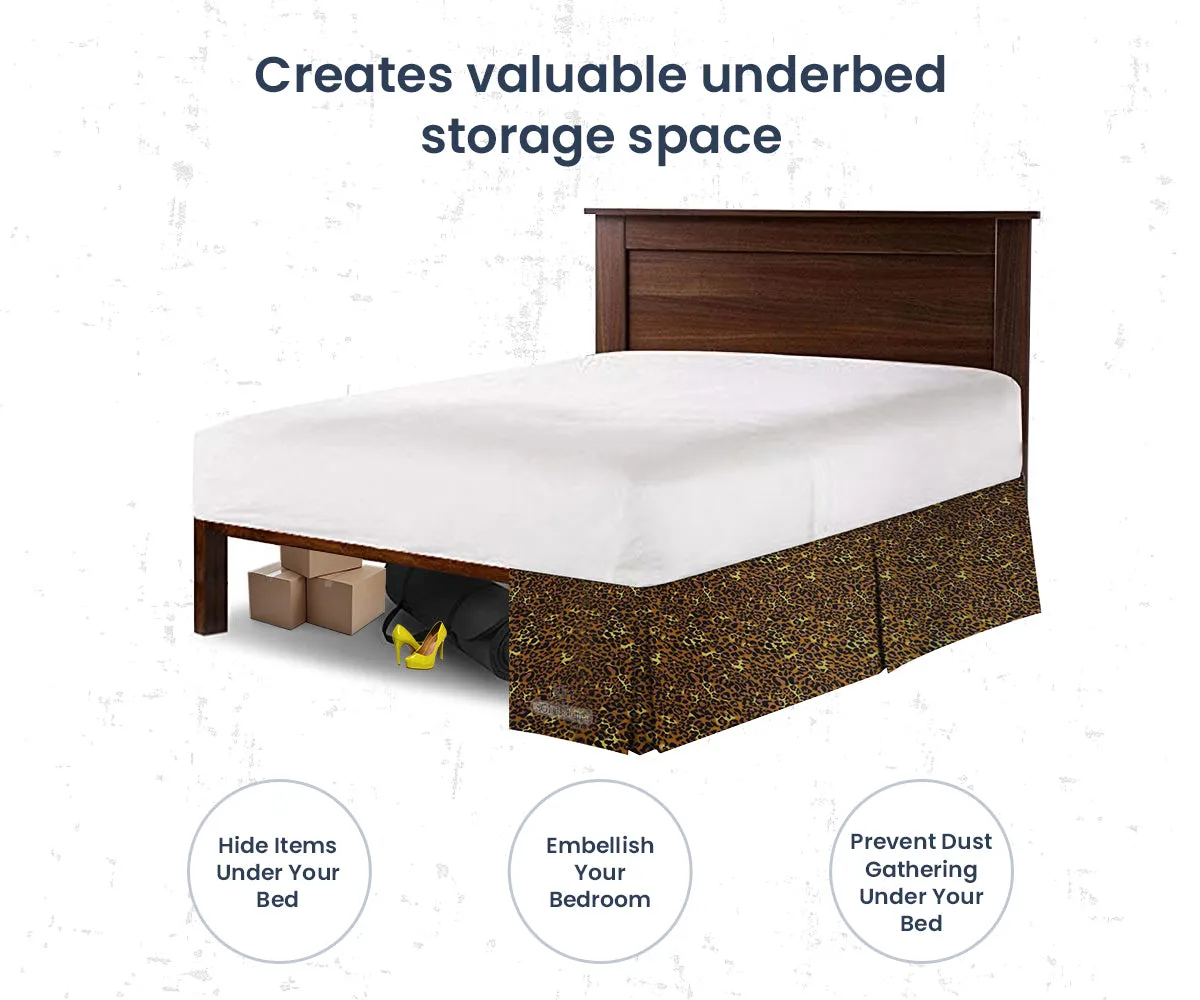 LEOPARD PRINT PLEATED BED SKIRT