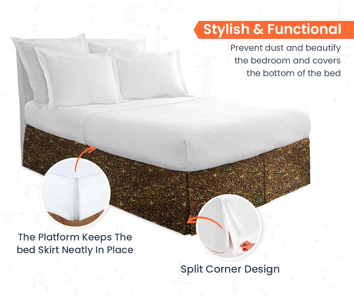 LEOPARD PRINT PLEATED BED SKIRT
