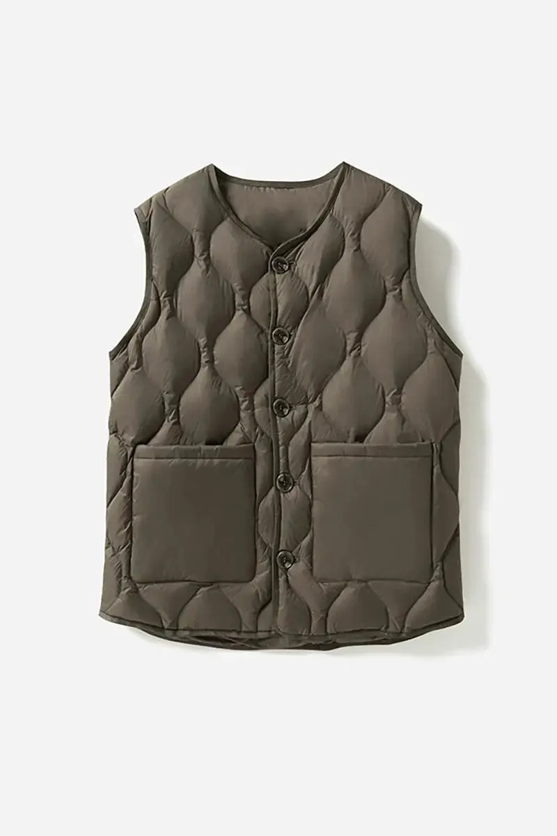 Lightweight Quilted Itilian Goose Down Vest