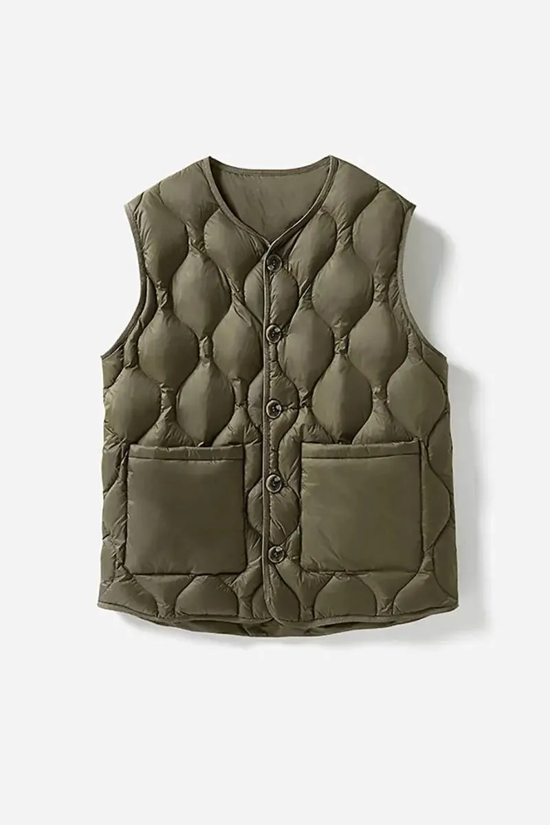 Lightweight Quilted Itilian Goose Down Vest