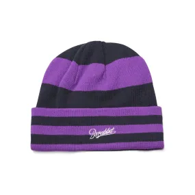 LOGO STRIPE BEANIE PURPLE