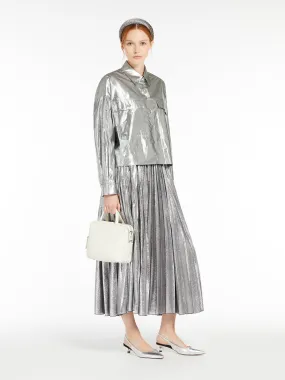 Long skirt in metallic georgette