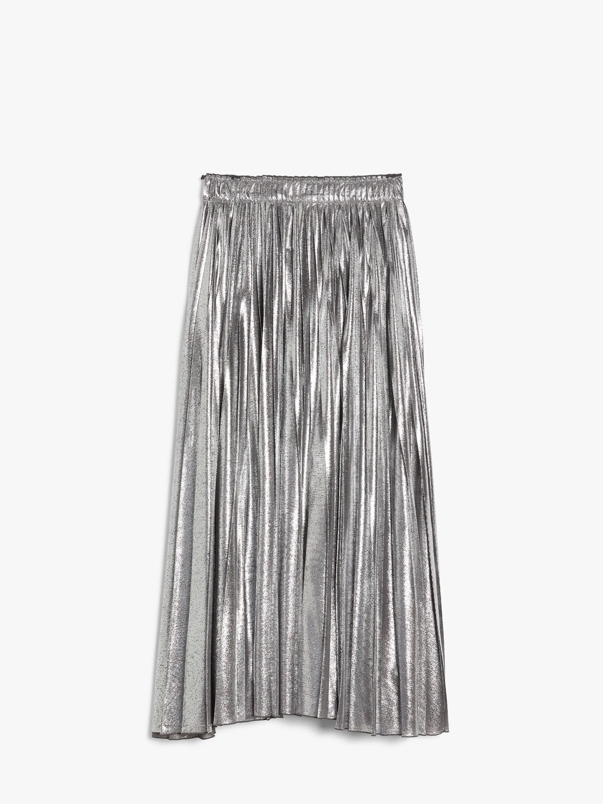 Long skirt in metallic georgette