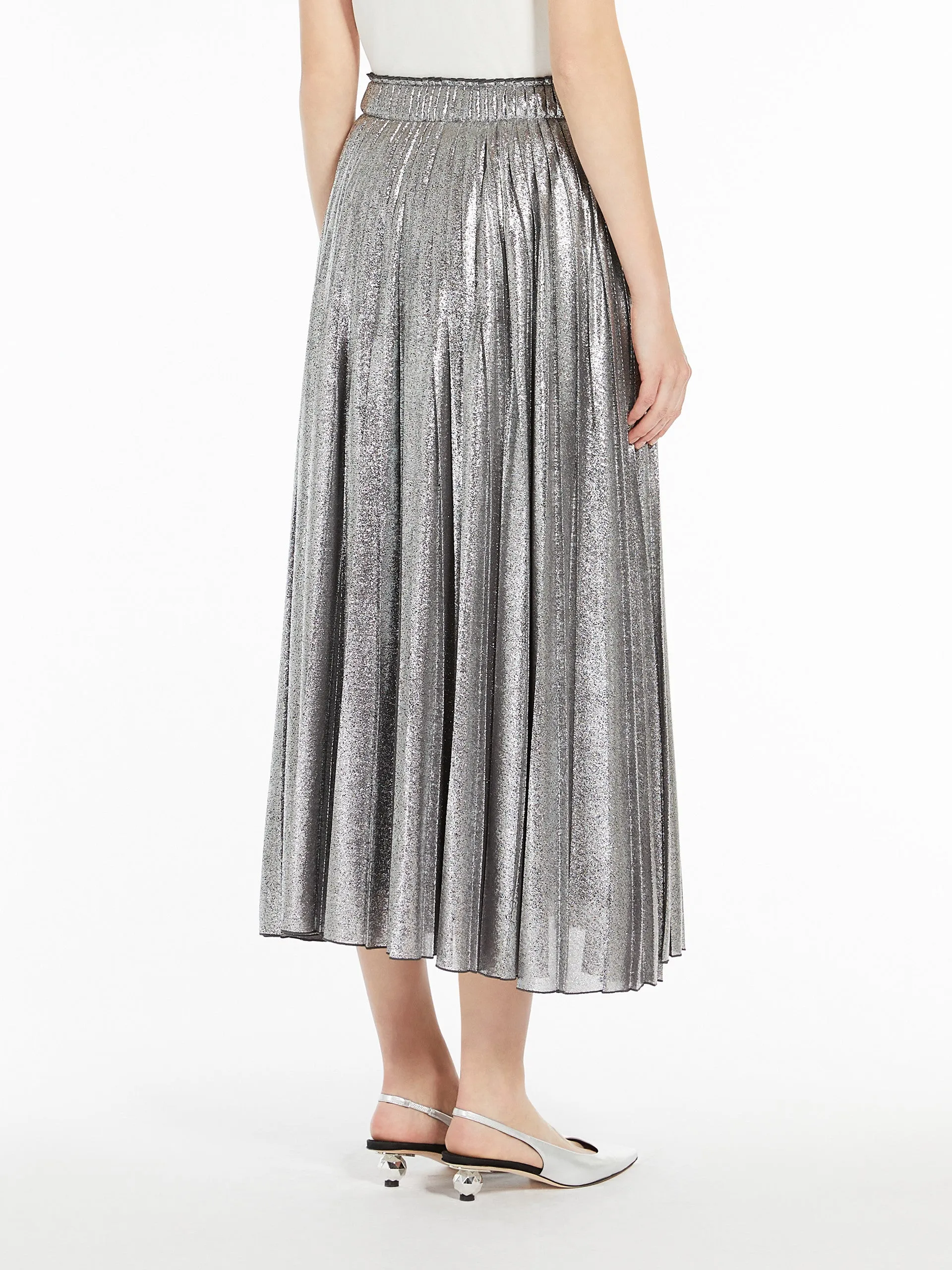 Long skirt in metallic georgette