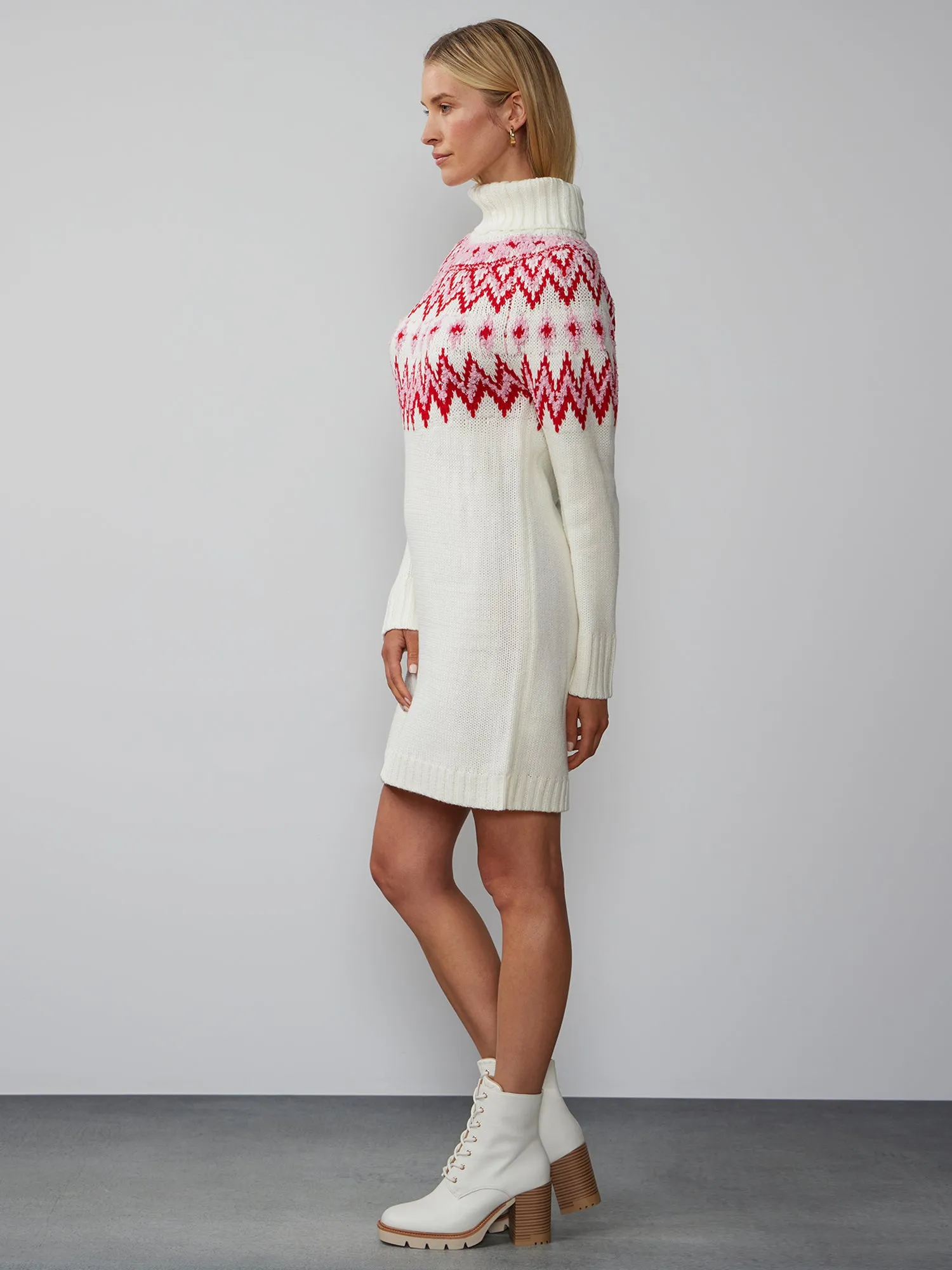 Long Sleeve Fairisle Sweater Dress