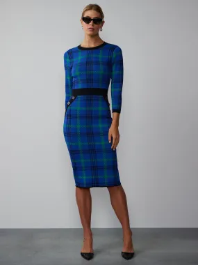 Long Sleeve Plaid Sweater Dress