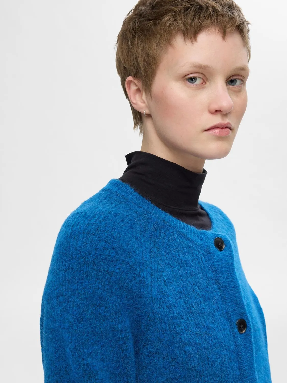 Lulu Ls Knit Short Cardigan - Super Sonic Melange