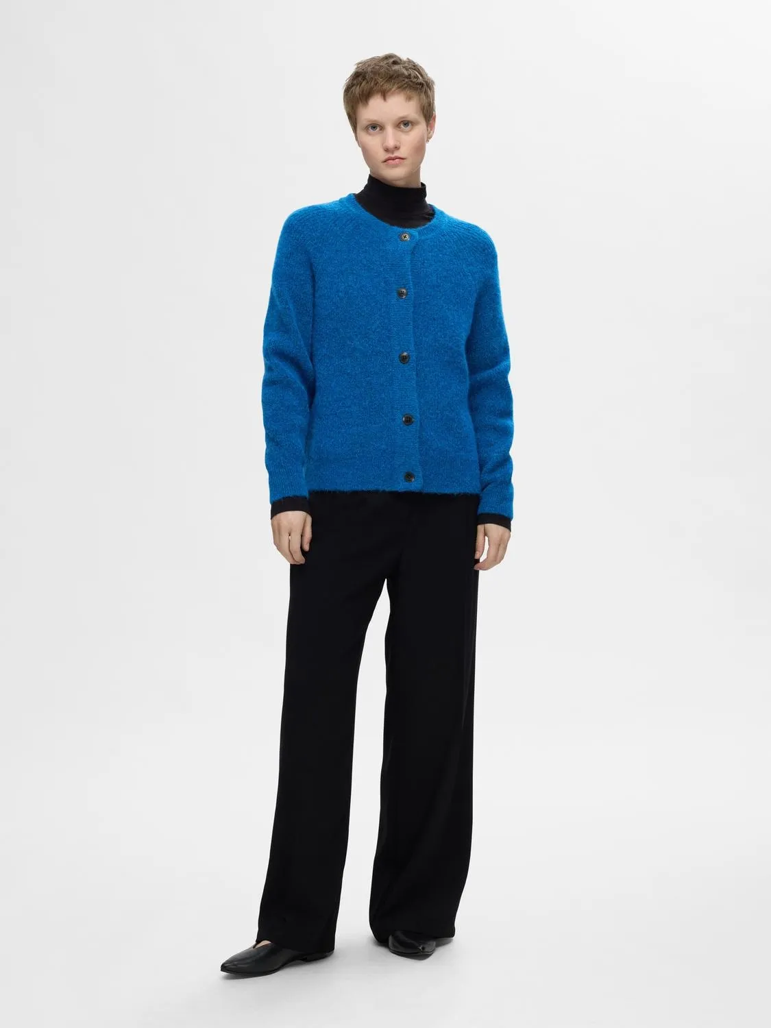 Lulu Ls Knit Short Cardigan - Super Sonic Melange