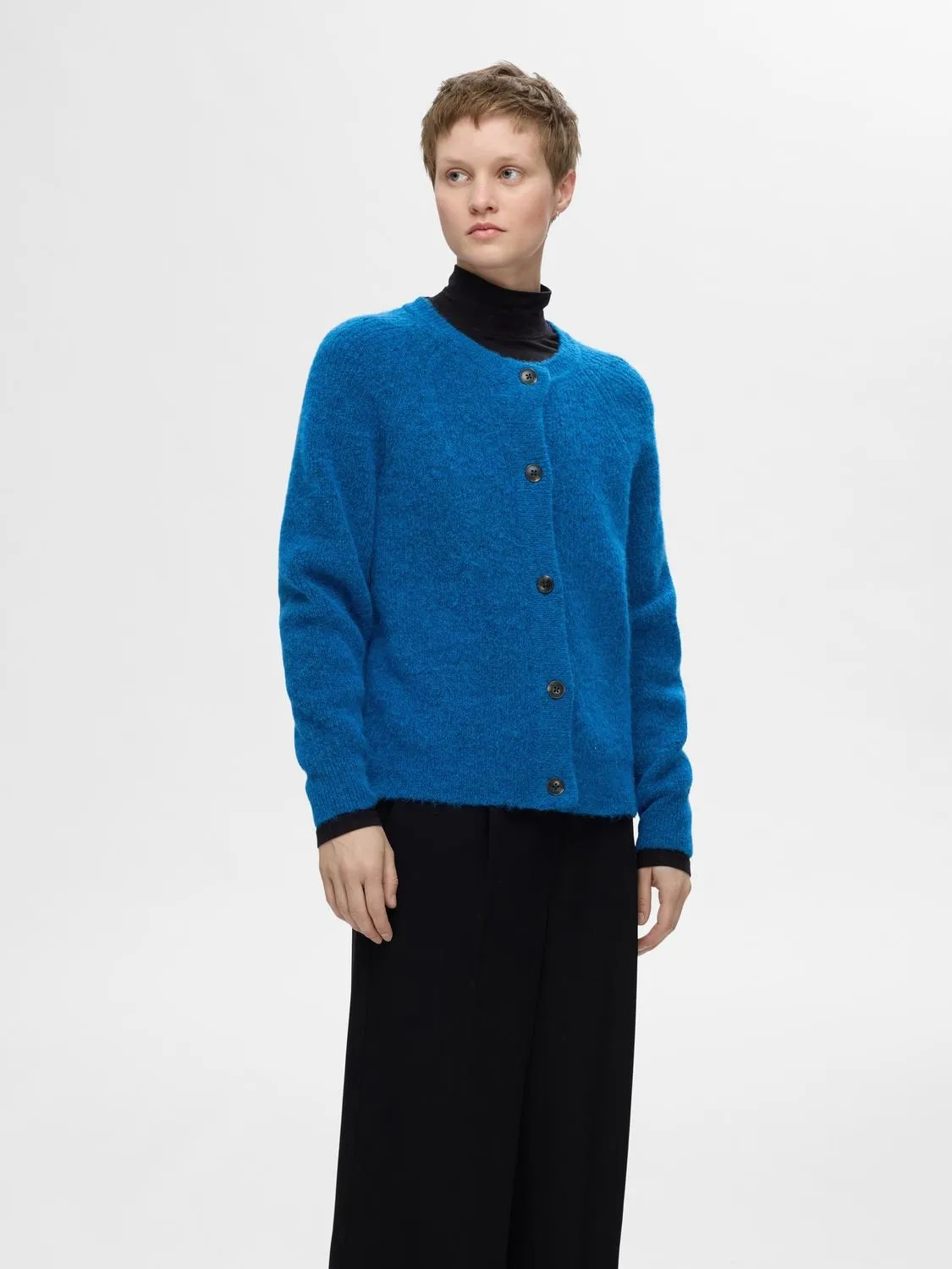 Lulu Ls Knit Short Cardigan - Super Sonic Melange