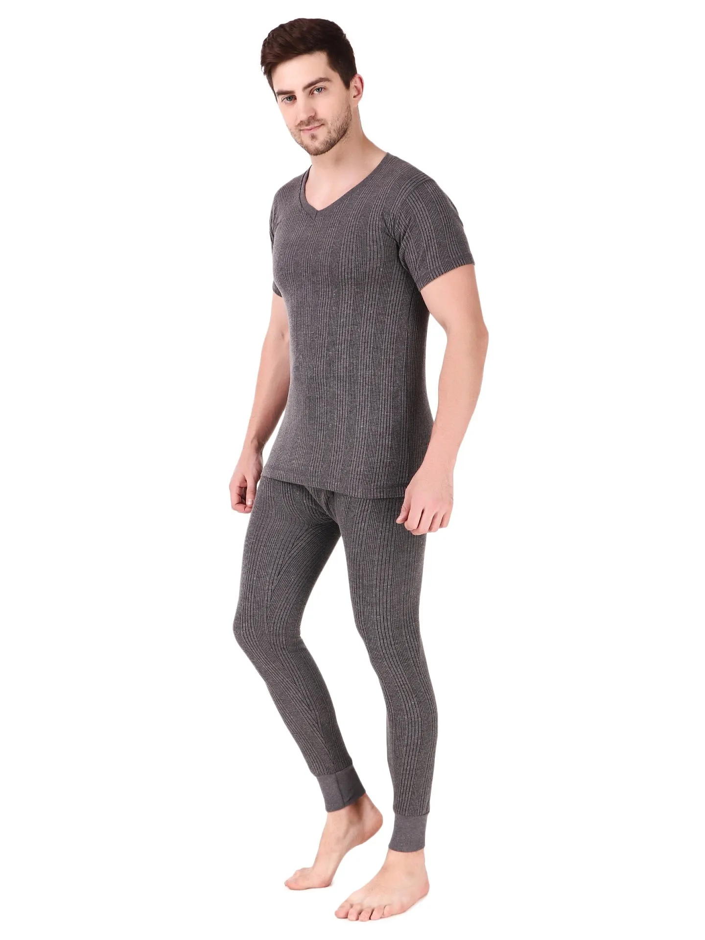MEN'S HALF SLEEVES COTTON THERMAL SET ( V-NECK VEST AND TROUSER)