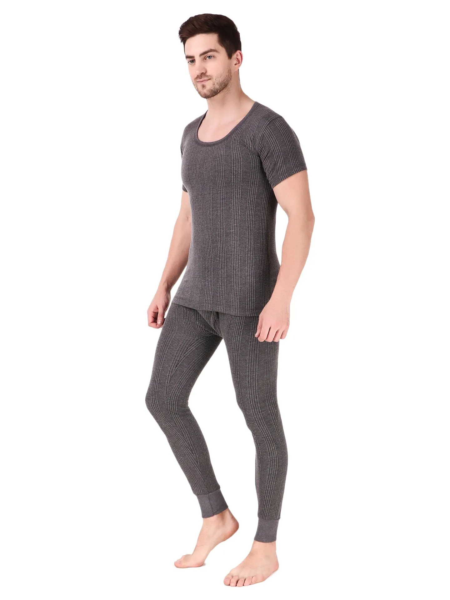 MEN'S HALF SLEEVES COTTON THERMAL SET ( V-NECK VEST AND TROUSER)