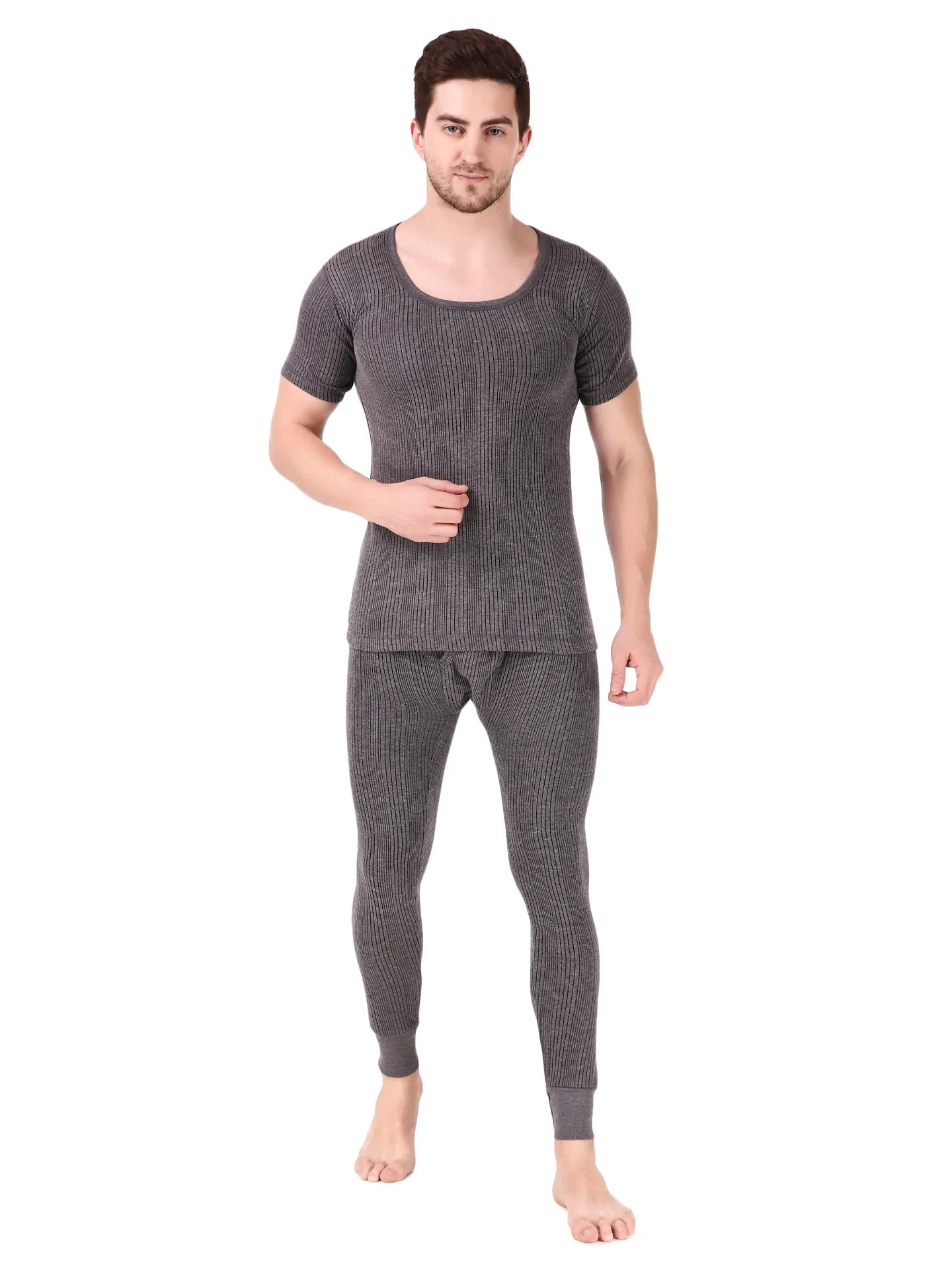 MEN'S HALF SLEEVES COTTON THERMAL SET ( V-NECK VEST AND TROUSER)