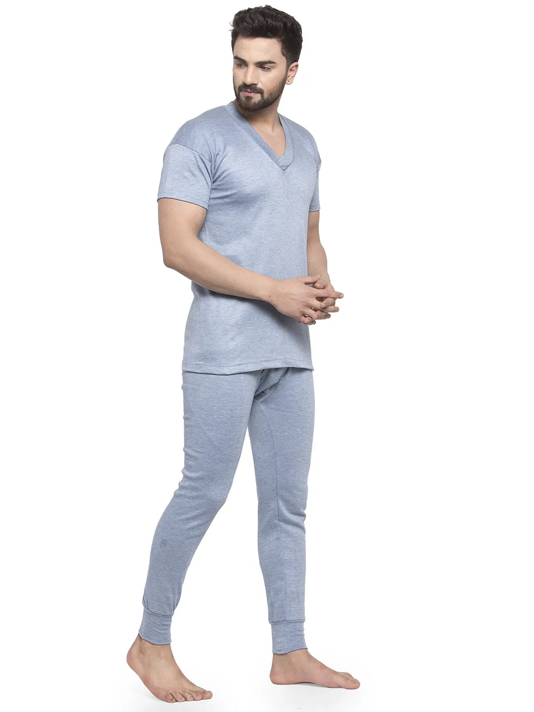 MEN'S HALF SLEEVES THERMAL SET ( V NECK VEST AND TROUSER)