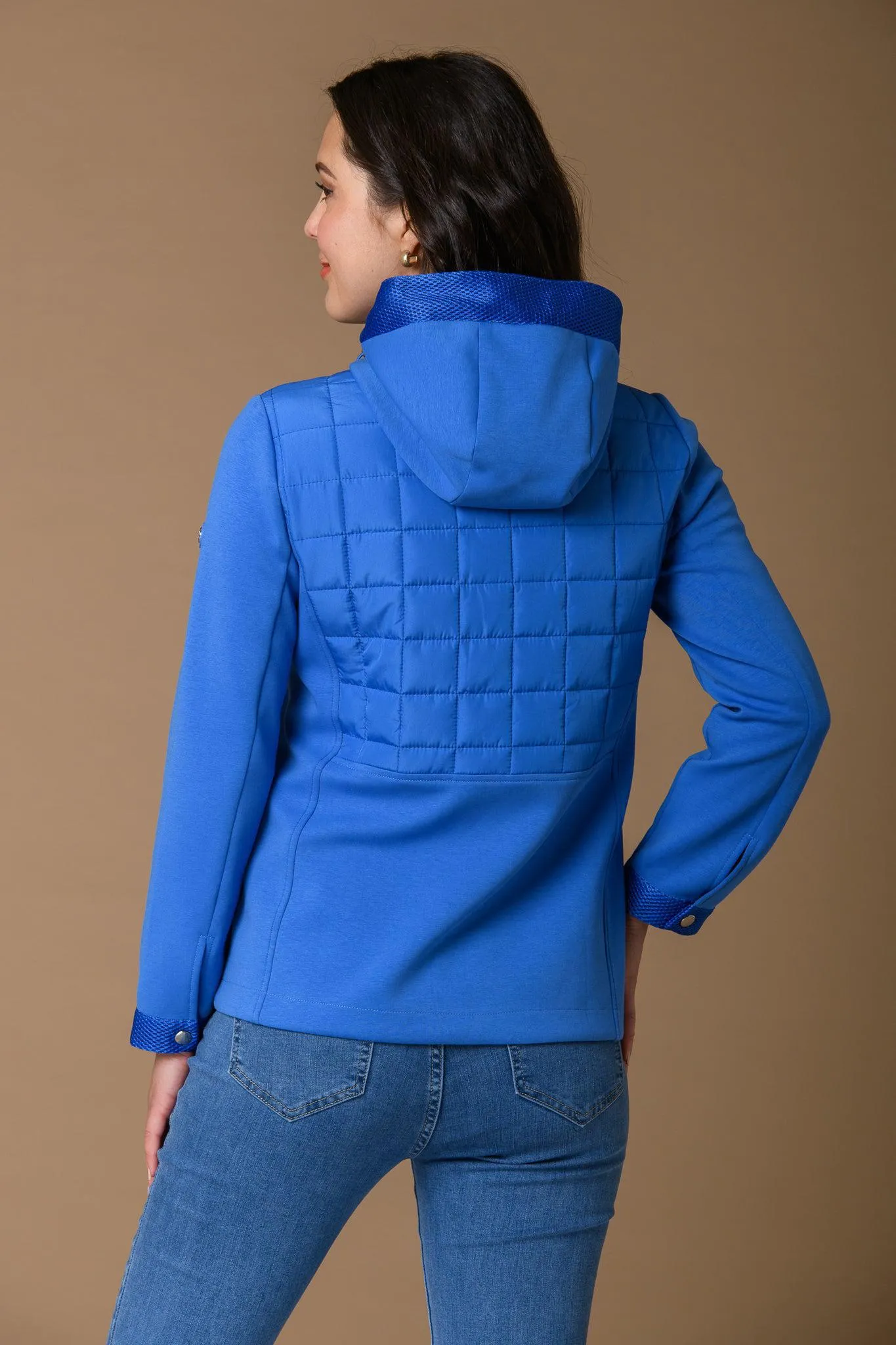 Mesh   Quilt Jacket -  Palace Blue