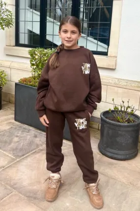 Mini chocolate take your time oversized sweater loungewear set