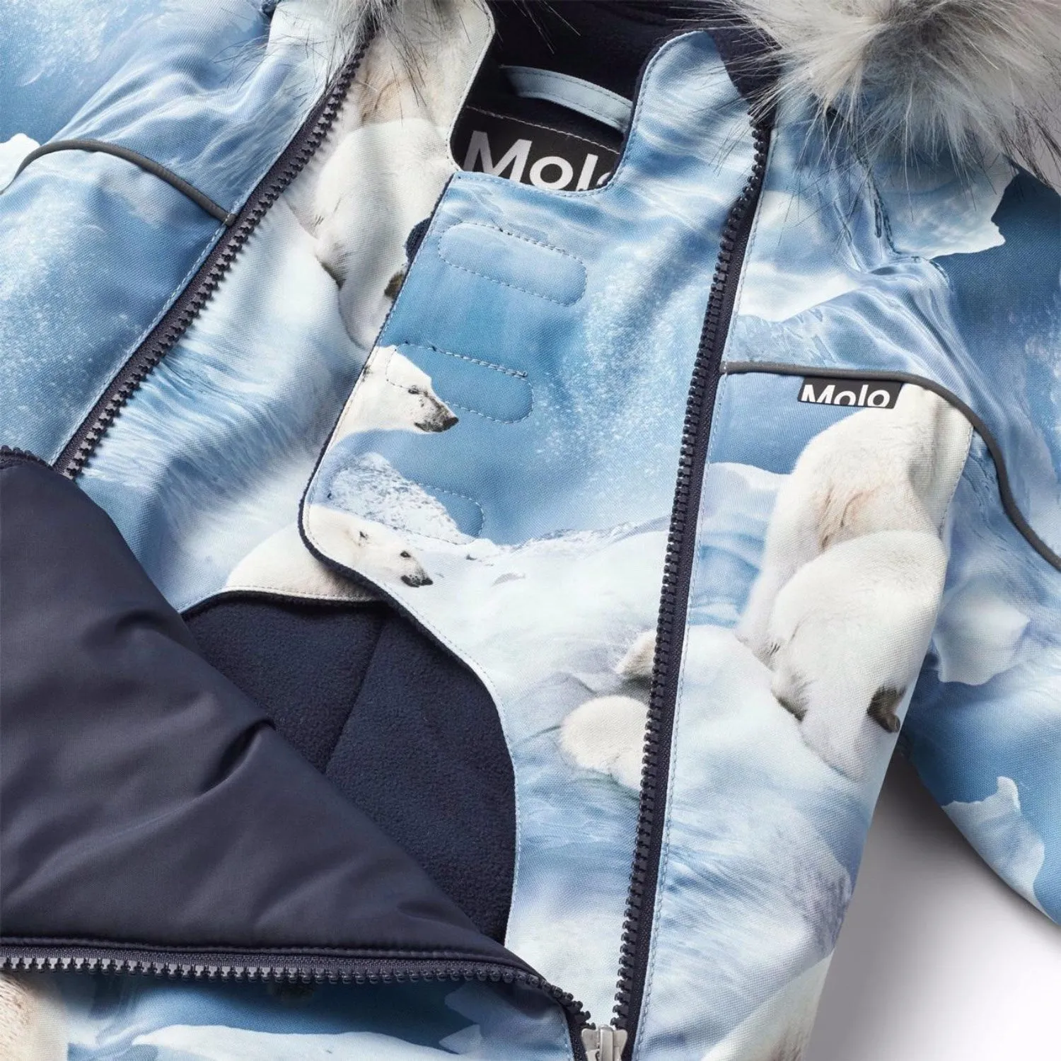 Molo Polar Bear Joy Pyxis Fur Snowsuit