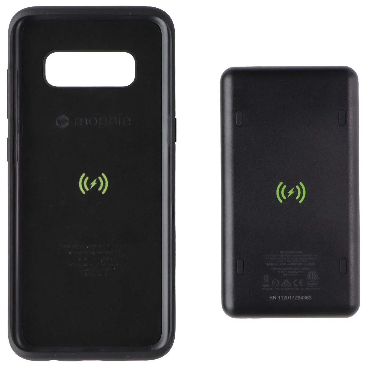Mophie Leather Charge Force Case & Qi PowerStation mini for Galaxy S8 - Black