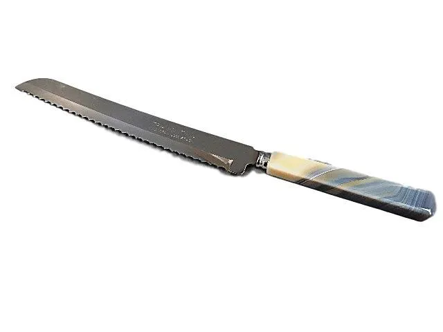 Natural Stone Trim Agate Bread Knife