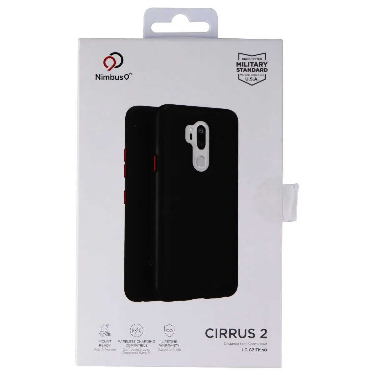 Nimbus9 Cirrus 2 Series Dual Layer Case for LG G7 ThinQ - Matte Black/Red