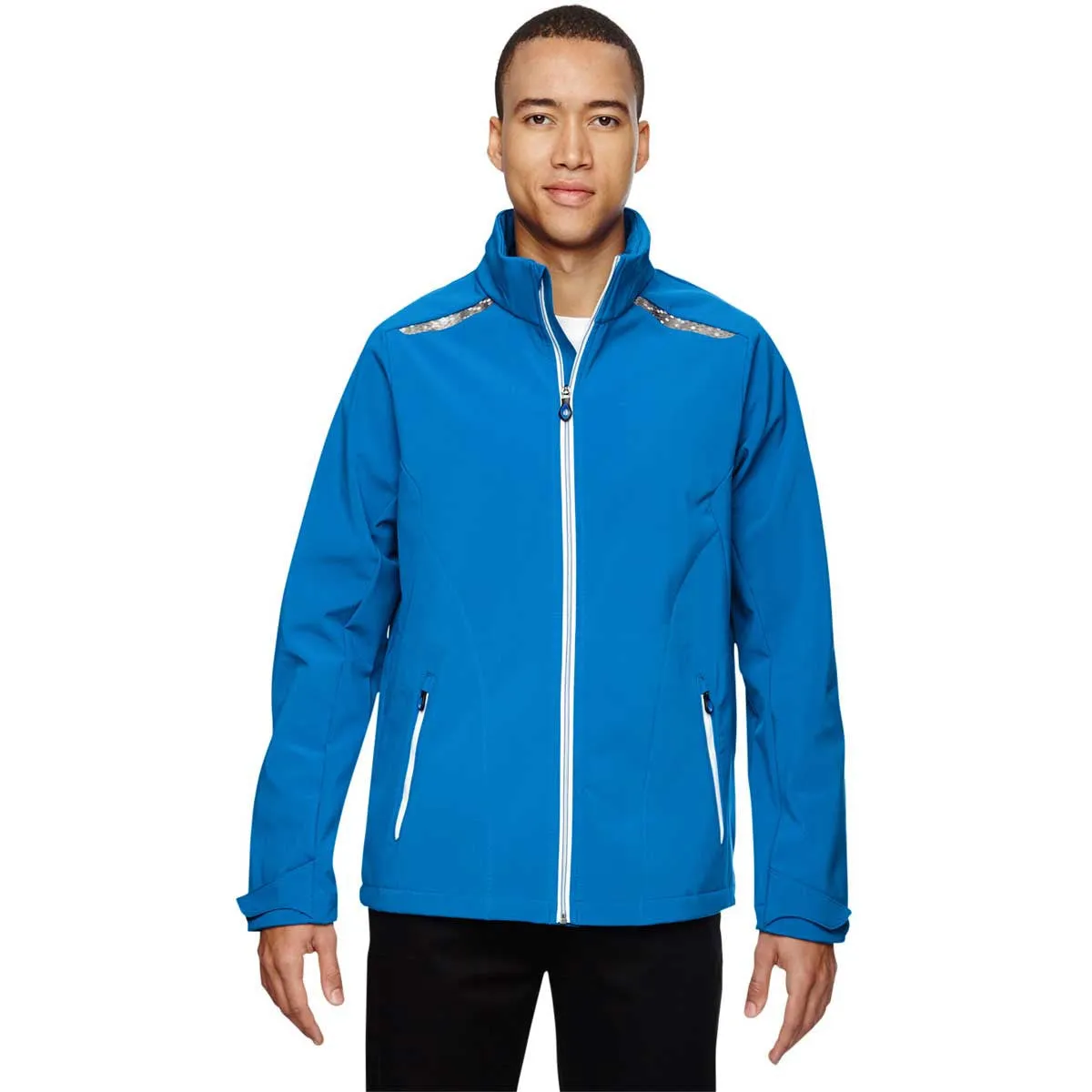 North End Men's Olympic Blue Excursion Jacket with Laser Stitch Accents