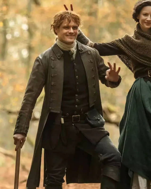 Outlander Jamie Fraser Distressed Leather Coat