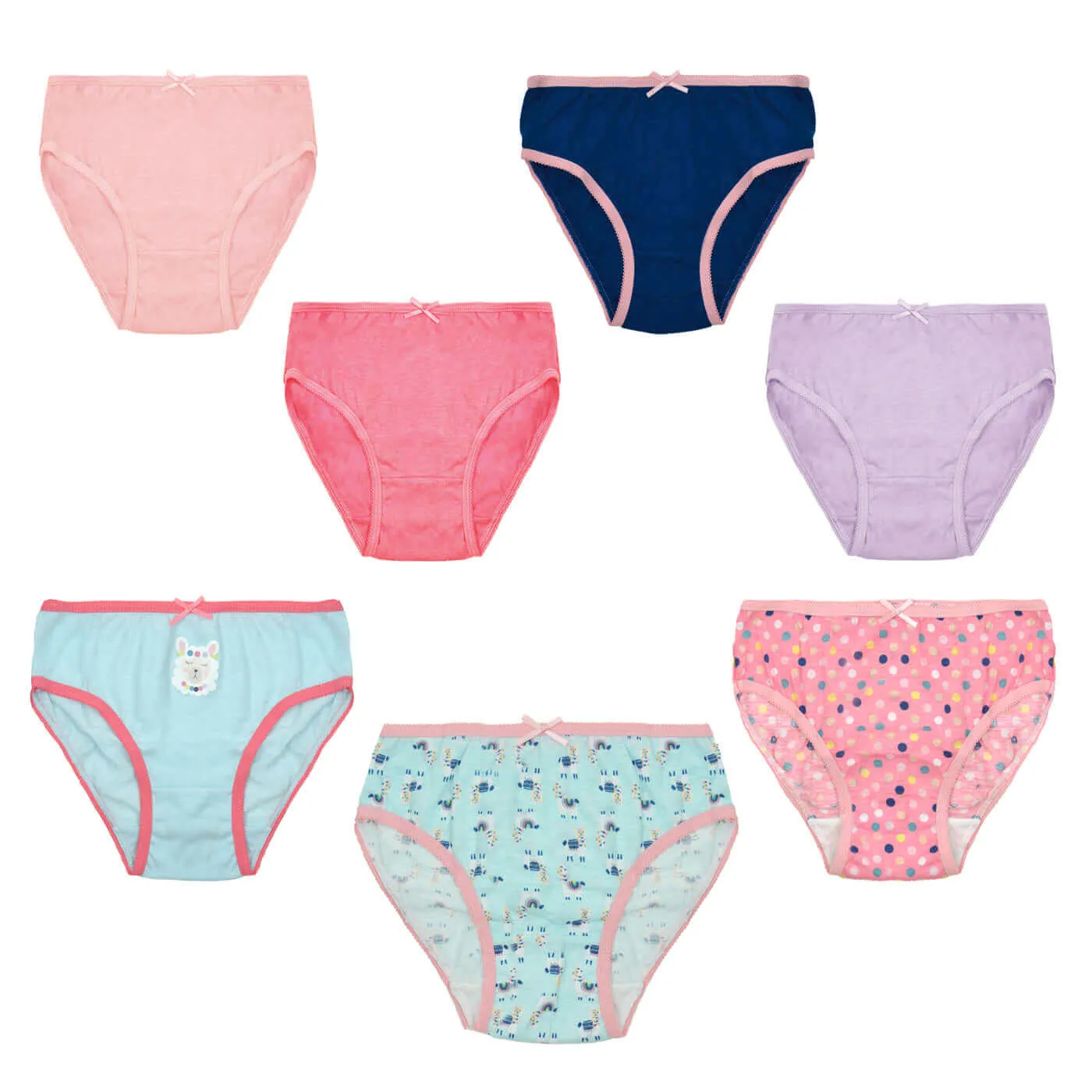 Pack of 7 Boys Briefs and Girls Knickers Cotton Blend Kids Underwear with Comfortable Waistband Assorted Colours and Patterns for Ages 2-8 Years by Daisy Dreamer