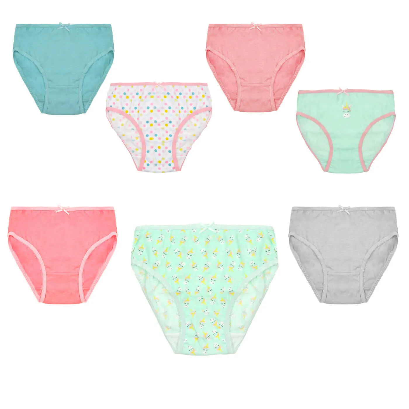 Pack of 7 Boys Briefs and Girls Knickers Cotton Blend Kids Underwear with Comfortable Waistband Assorted Colours and Patterns for Ages 2-8 Years by Daisy Dreamer