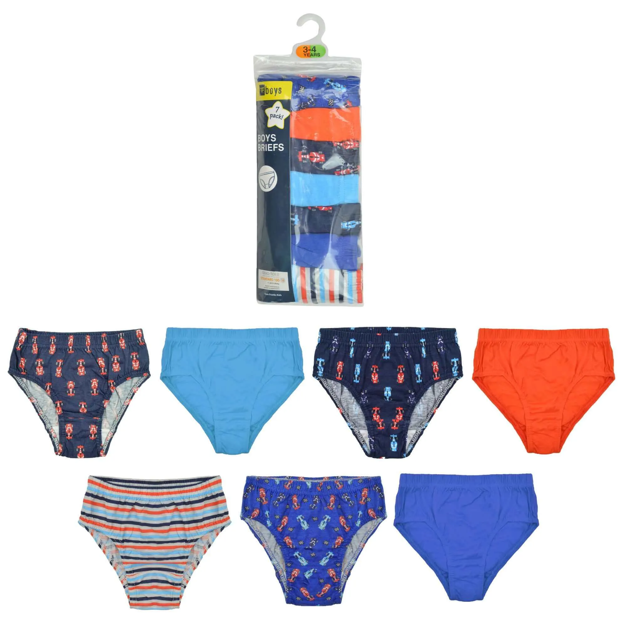 Pack of 7 Boys Briefs and Girls Knickers Cotton Blend Kids Underwear with Comfortable Waistband Assorted Colours and Patterns for Ages 2-8 Years by Daisy Dreamer