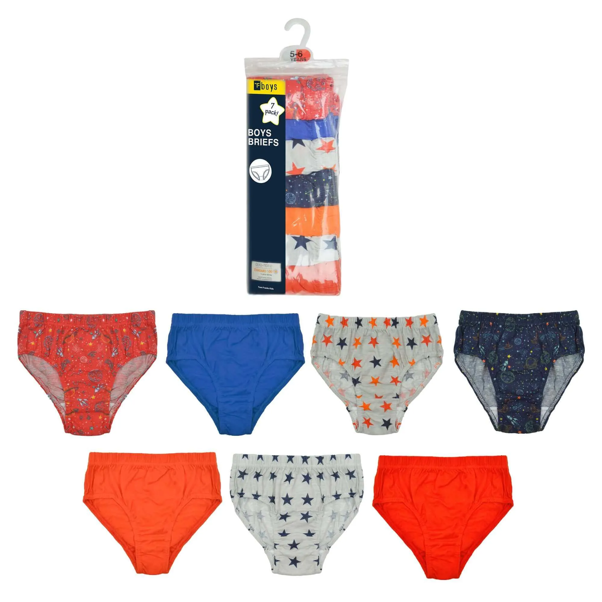 Pack of 7 Boys Briefs and Girls Knickers Cotton Blend Kids Underwear with Comfortable Waistband Assorted Colours and Patterns for Ages 2-8 Years by Daisy Dreamer