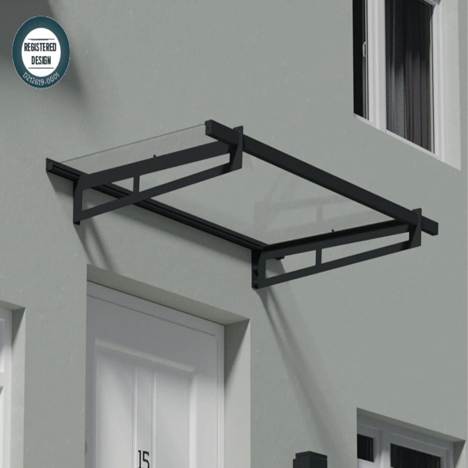 Palram - Canopia | Bremen 1500 5x3 ft Awning - Gray/Clear